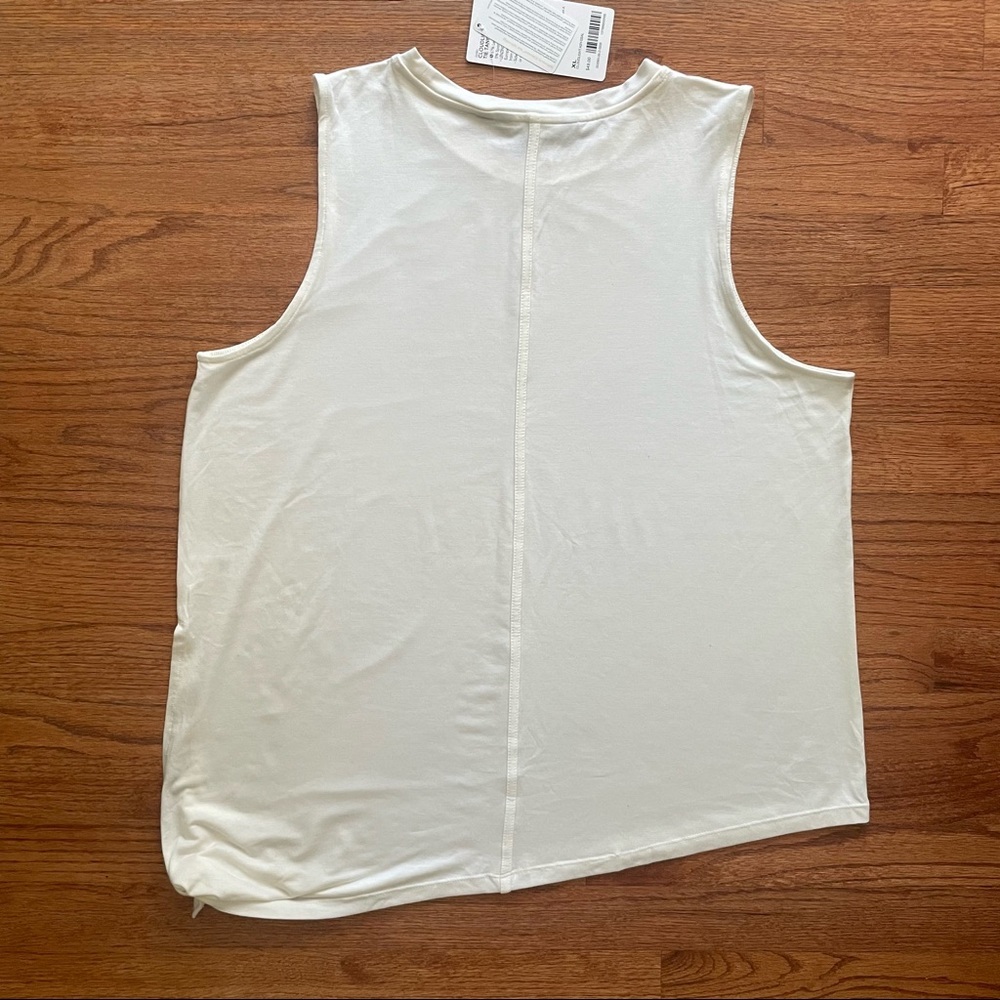 NWT Athleta Cloudlight Asymmetrical Side Tie Ivory Sleeveless Tank Top XL - Picture 7 of 13